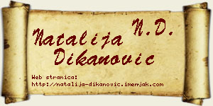 Natalija Dikanović vizit kartica